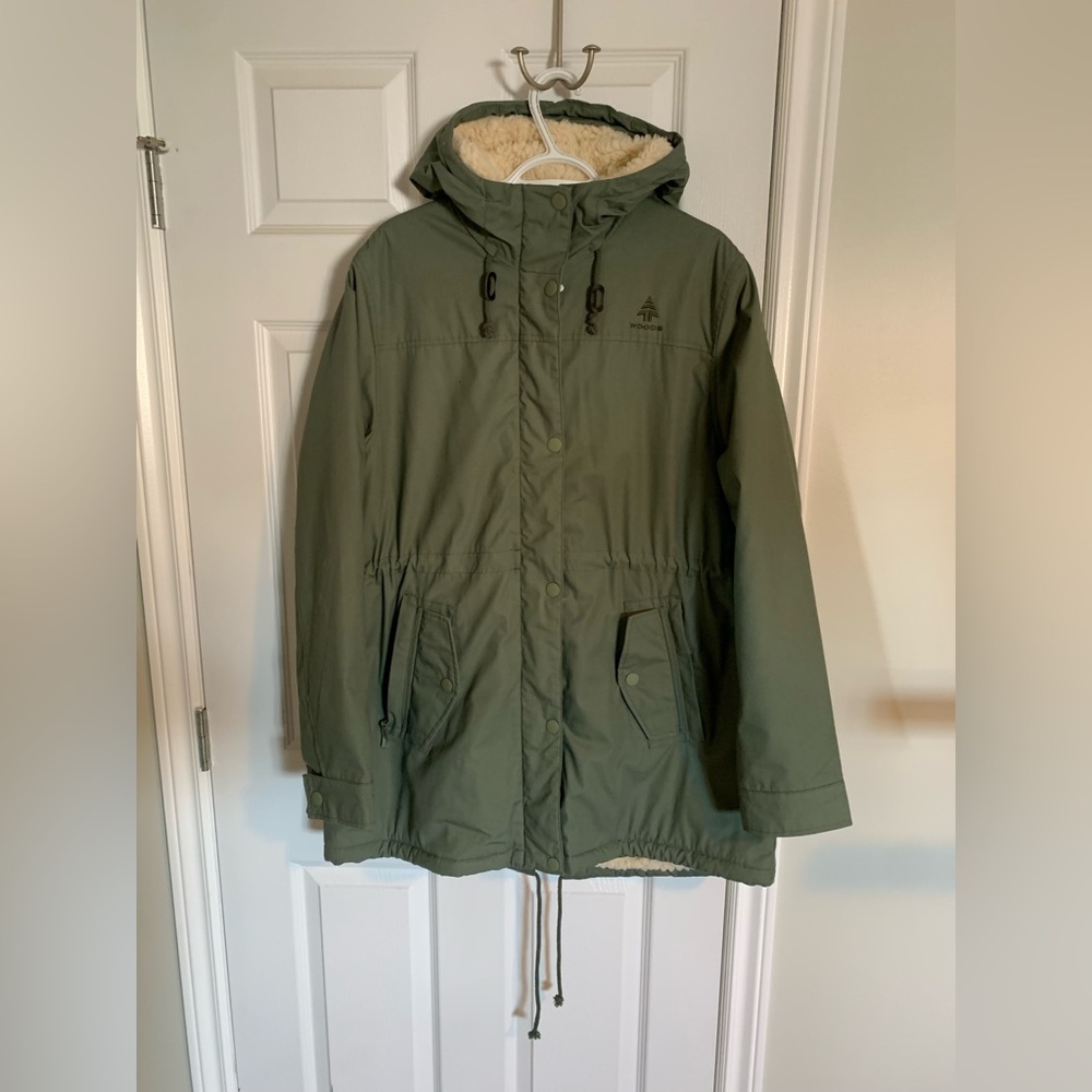 Woman's Woods Devon canvas sherpa lined jacket.